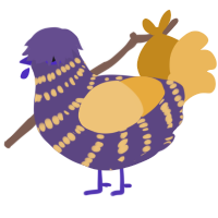 A overcast and honey chicken with a bar pattern