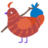 Pumkin, a red and vermilion chicken with a bar pattern