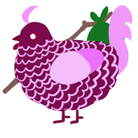 A wine and lavender chicken with a lace pattern