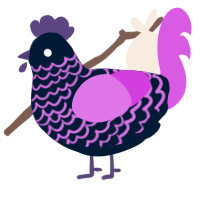 A tumblr and orchid chicken with a lace pattern