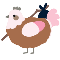A brown and rose chicken with a head pattern