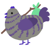 Piónidas, a ash and overcast chicken with a bar pattern