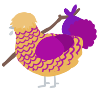 A honey and plum chicken with a lace pattern
