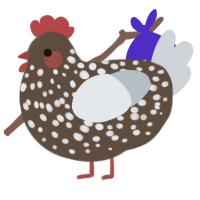 A bark and mist chicken with a speckle pattern