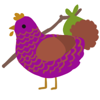 A plum and russet chicken with a lace pattern