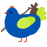 Ocean Journey, a ultramarine and lime chicken