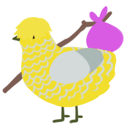 A yellow and silver chicken with a lace pattern