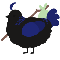 A sable and navy chicken with a neck-band pattern