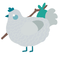 A mist and silver chicken with a lace pattern