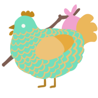 A mint and honey chicken with a lace pattern