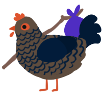 A bark and tumblr chicken with a lace pattern