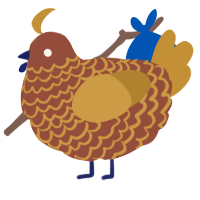 A russet and gold chicken with a lace pattern