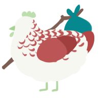 A white and red chicken with a half-lace pattern
