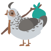A mist and grey chicken with a half-lace pattern