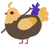 A bark and honey chicken with a head pattern