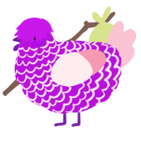 A amethyst and rose chicken with a lace pattern