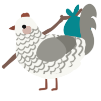 A white and ash chicken with a lace pattern