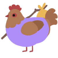 A lilac and brown chicken with a head pattern
