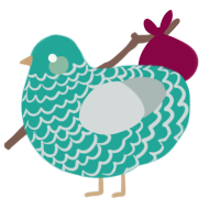 A turquoise and silver chicken with a lace pattern