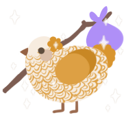 A cream and orange chicken with a double-lace pattern
