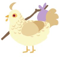 A cream and beige chicken with a half-lace pattern