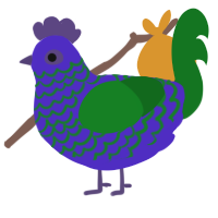 A indigo and leaf chicken with a lace pattern