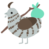 A silver and bark chicken with a bar pattern