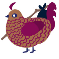 A brown and wine chicken with a lace pattern