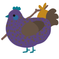 A overcast and bark chicken with a speckle pattern