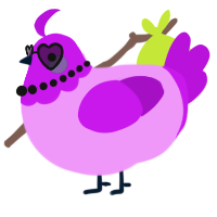 A lavender and amethyst chicken with a head pattern