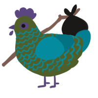 A olive and sea chicken with a lace pattern