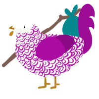 (unnamed), a white and plum chicken with a double-lace pattern