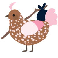 A brown and rose chicken with a speckle pattern