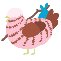 A rose and russet chicken with a bar pattern