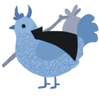 A sky and sapphire chicken with a double-lace pattern