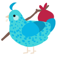A aqua and cerulean chicken with a speckle pattern