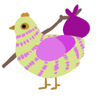 (unnamed), a lemon and orchid chicken with a bar pattern