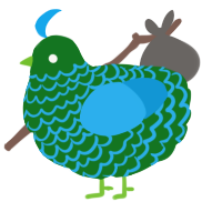 A leaf and sky chicken with a lace pattern