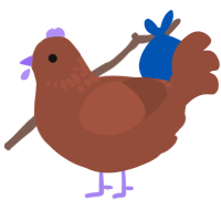 A russet chicken with a neck-speckle pattern