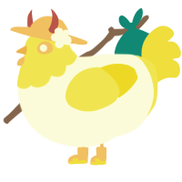 A white and yellow chicken with a head pattern