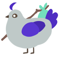 A silver and indigo chicken