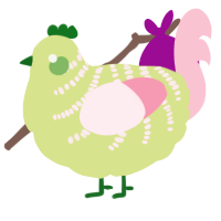 A lemon and rose chicken with a half-bar pattern