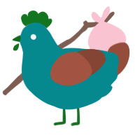 A teal and russet chicken