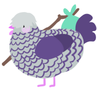Pillowy, a silver and overcast chicken with a lace pattern