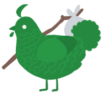 A viridian chicken with a lace pattern
