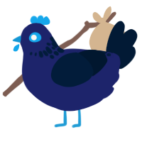 Moonlight, a navy and tumblr chicken with a neck-speckle pattern