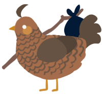 A brown and bark chicken with a lace pattern
