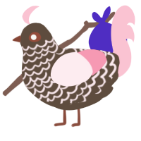 A bark and rose chicken with a lace pattern