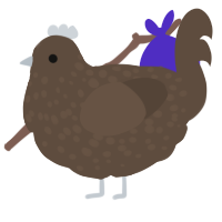 A bark chicken with a speckle pattern