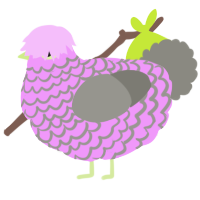 A lavender and ash chicken with a lace pattern